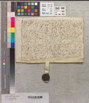 Der Richter Johann Stovesandt zu Harsewinkel bezeugt den Rentenverkauf des Wilken Calsche an Abt Johann und das Kloster Marienfeld aus einem Hause in Harsewinkel.