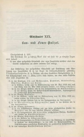 Abschnitt XIX. Bau- und Feuer-Polizei