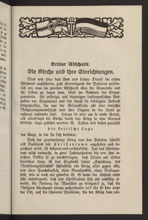 57-76, Dritter Abschnitt. Die Kirche und ihre Einrichtungen