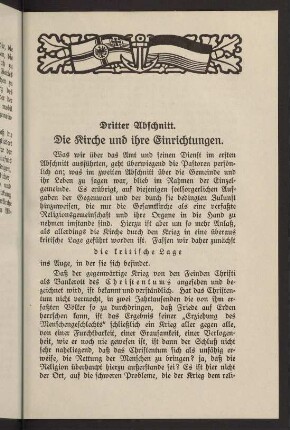 57-76, Dritter Abschnitt. Die Kirche und ihre Einrichtungen