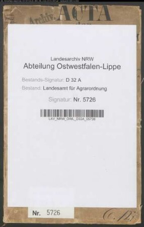 Tiefengrund bei Eggeringhausen, Krs. Paderborn. Teilung