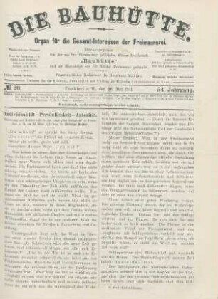 No. 20. Frankfurt a. M., den 20. Mai 1911. 54. Jahrgang.