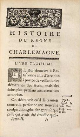 Histoire Du Regne De Charlemagne. 2