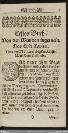 Erstes Buch, Von den Wunden ingemein
