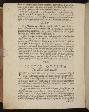 Sectio Quarta. De effectibus duelli.