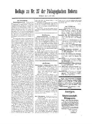 Litteratur : Beilage zu Nr. 27 der Pädagogischen Reform