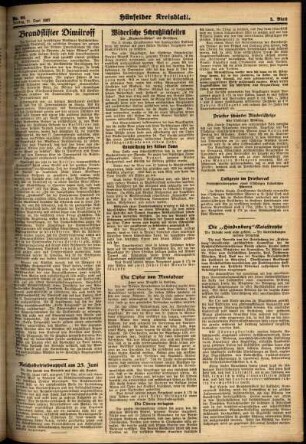 Zweite Ausgabe vom Freitag, den 11. Juni 1937.