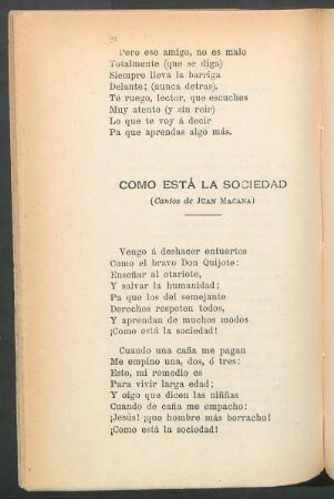 Como está la sociedad : (Cantos de Juan Macana)