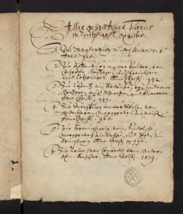 2r-3v, Aller gehalltener Turnier in Teutschlandt, Register. (Chronologische Aufzählung der Turniere von 938-1487)