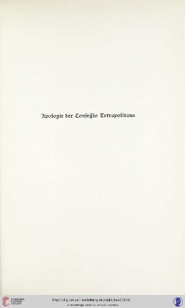 Apologie der Confessio Tetrapolitana
