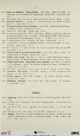 Städte (Nr. 1019-1133)