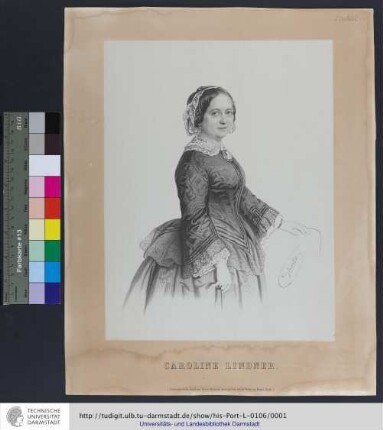 Caroline Lindner : Prämienblatt für den Frankfurter Theater-Almanach