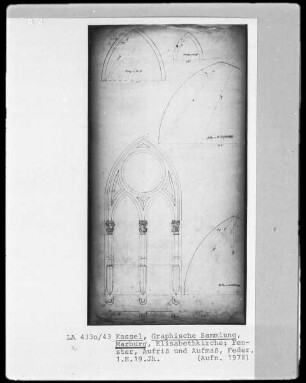 Aufriss eines Fensters der Elisabethkirche