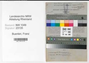 Entnazifizierung Franz Buenten , geb. 23.10.1882 (Lehrer)