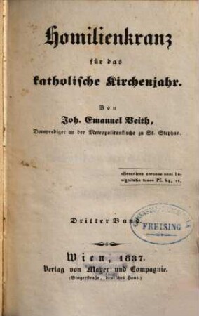 Homilienkranz für das katholische Kirchenjahr, 3