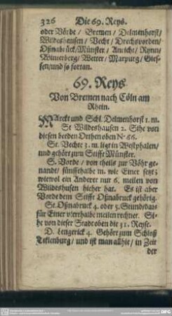 69. Reys. Von Bremen nach Cöln am Rhein