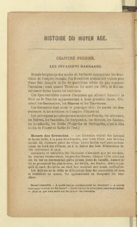 Histoire du moyen âge
