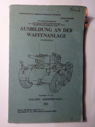 Saladin-Ausbildung BGS "Ausbildung an der Waffenanlage SW Saladin"