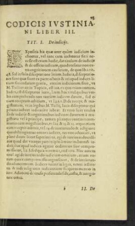 Codicis Iustiniani Liber III.