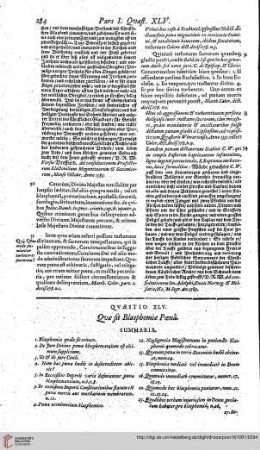 Pars Prima, Quaestio 45 Quae sit blasphemiae poena?