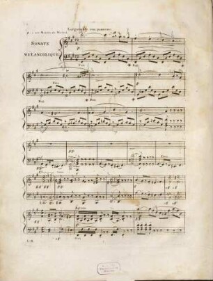 Sonate mélancolique : pour le piano-forte ; oeuvre 49