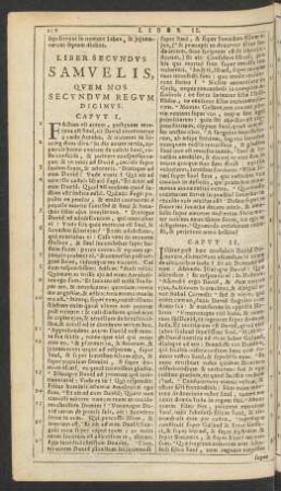 Liber Secvndvs Samvelis, Qvem Nos Secvndvm Regvm Dicimvs.