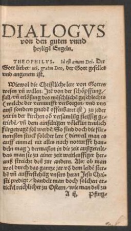 Dialogus von den guten unnd heylige[n] Engeln.