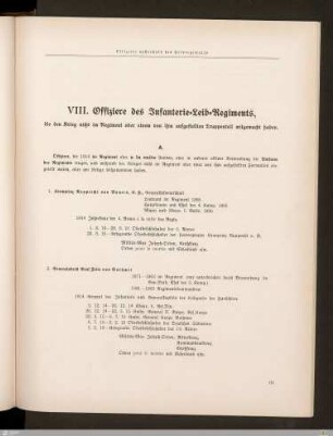 VIII. Offiziere des Infanterie-Leib-Regiments