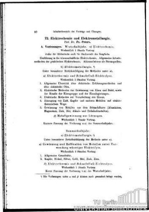 72. Elektrochemie und Elektrometallurgie