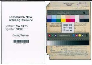 Entnazifizierung Werner Grote, geb. 30.03.1905 (Kaufm.Lehrling)
