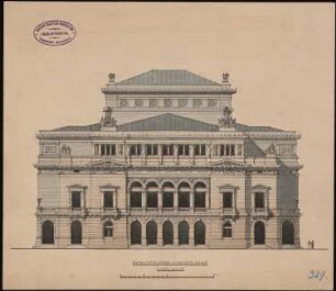 Theater-Entwürfe: Schauspielhaus: Vorderansicht 1:200
