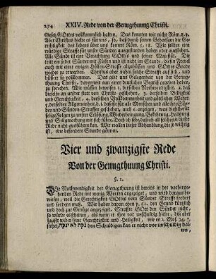 Vier und zwanzigste Rede Von der Genugthuung Christi.