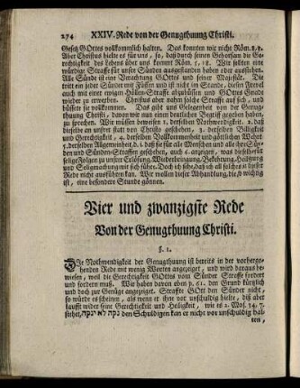 Vier und zwanzigste Rede Von der Genugthuung Christi.