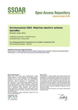 Nichtversetzte 2002: Mädchen deutlich seltener betroffen