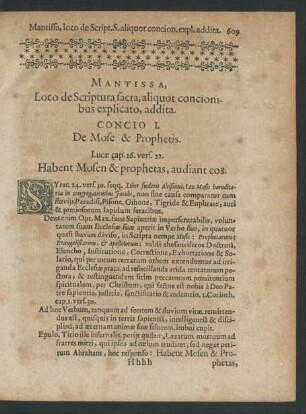 Mantissa, Loco de Scriptura sacra, aliquot concionibus explicato, addita.