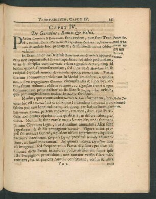 Caput IV. De Germine, Ramis & Foliis.
