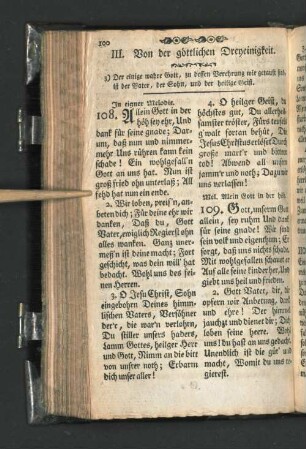 III. Von der göttlichen Dreyeinigkeit.