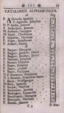 Catalogus Alphabeticus.