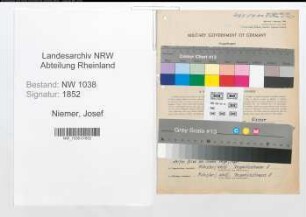 Entnazifizierung Josef Niemer , geb. 19.11.1892 (Kaufmann)