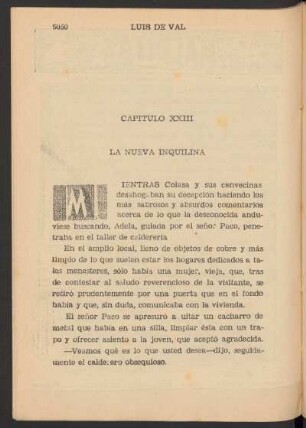 Capítulo XXIII - La nueva inquilina