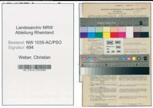 Entnazifizierung Christian Weber , geb. 03.12.1887 (Maschinist)
