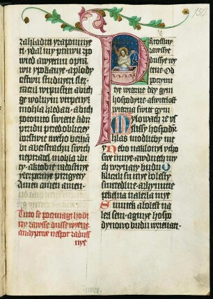 Breviarium, tschechisch : Blatt 150 recto. Textseite mit Initiale aus [Breviarium], tschechisch. 14. Jh.Dresden: SLUB Mscr.Dresd.k.2