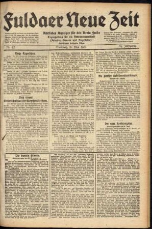 Ausgabe vom Dienstag, den 16. Mai 1922.