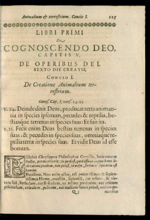 Libri Primi De Cognoscendo Deo, Capitis V. De Operibus Dei, Sexto Die Creatis