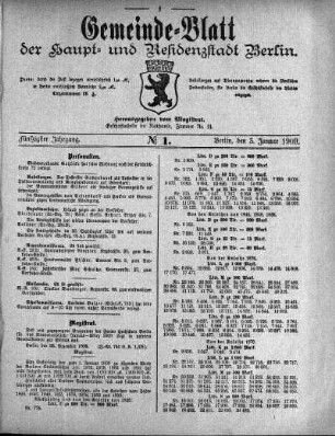 1909,1: No. 1, 3. Januar 1909