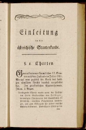 Einleitung in die östreichische Staatenkunde