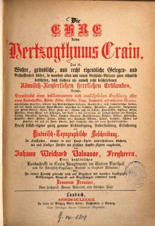Die Ehre des Herzogthums Krain, 1
