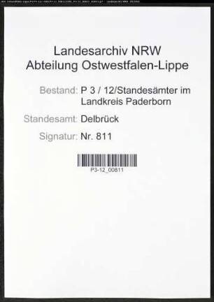 Heiratsregister Standesamt Delbrück