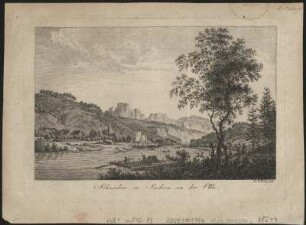 Ansicht von Bad Schandau, Kupferstich, um 1820 : Poll, Vincenz : Schandau in Sachsen an der Elbe / T. V. Poll sculp. - [S.l.] , [um 1820]. - 1 Kunstbl. : Kupferst. ; 21 x 13 cm