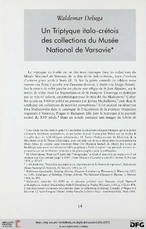 36: Un triptyque italo-crétois des collections du Musée National de Varsovie